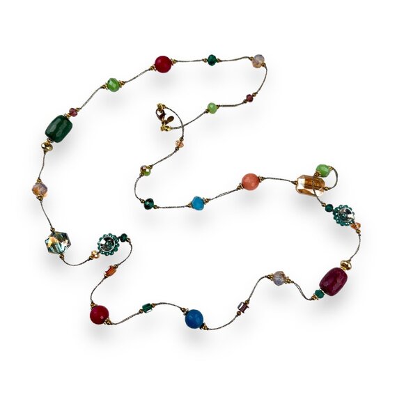 PremierDesigns Paradise Found Multi-Color Beaded Necklace EUC Boho Retro Elegant - Picture 1 of 12
